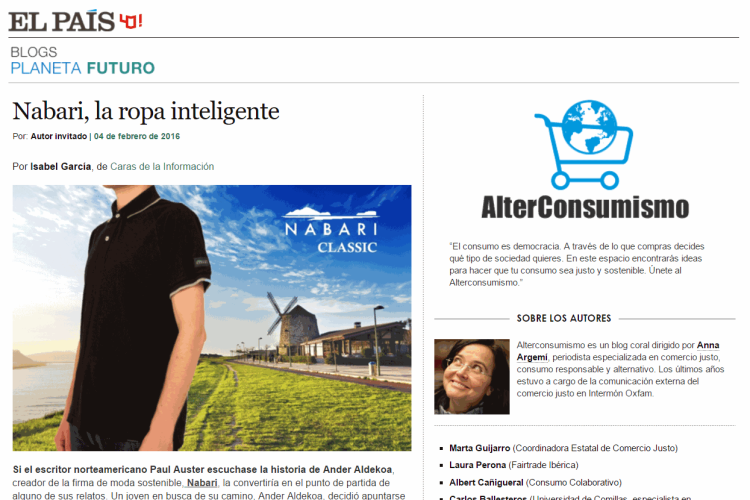 Entrevista de El País a Ander Aldekoa